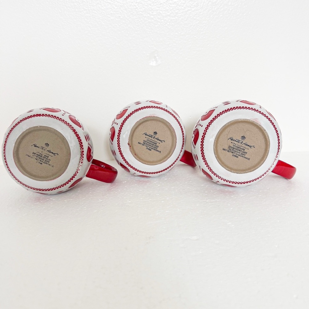 Hearth & Hand with Magnolia Nordic Christmas Fair Isle Stoneware Mug Set of 3 - Picture 2 of 4